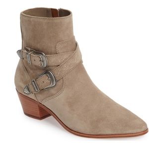 Frye Ellen Buckle Strap Bootie - taupe